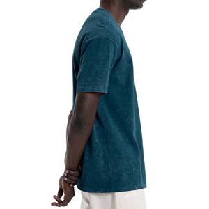 Streetwear Vêtements de haute qualité T-shirt épais pour hommes T-shirt blanc 100 coton 300 g/m² Personnalisé Vintage Lavage à l'acide T-shirt pour garçons - Product Image 2