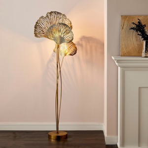 Moderna sala de estar de lujo decoración del hogar elegante forma de hongo lámpara de pie de tela blanca elegante soporte dorado LED para uso en el hogar y la Oficina - Product Image 3