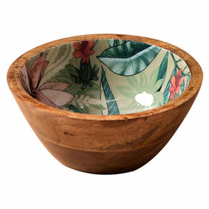 Bol de service en bois le plus vendu avec un beau design en résine personnalisé à l'extérieur fourni par HHO de l'Inde - Product Image 3