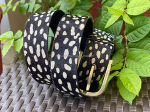 Cinturón de piel auténtica con relieve, informal, Vintage - Product Image 2