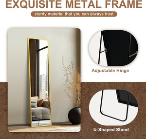 Kim loại tường đầy đủ chiều dài gương đầy đủ cơ thể đứng với đứng treo thích hợp cho phòng ngủ đám cưới & khác thỉnh thoảng tặng quà - Product Image 6