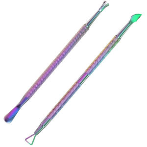 Juego de empujadores de uñas de uso profesional Juego de empujadores de removedor de cutículas de uñas de acero inoxidable alemán con extremos dobles - Product Image 1