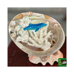 รูปปั้นปลาโลมาและปลาเปลือกหอยทำด้วยมือ2025ฤดูร้อนของขวัญหอยเป๋าฮื้อขัดเงาและปะการัง99โกลด์ดาต้า - Product Image 6