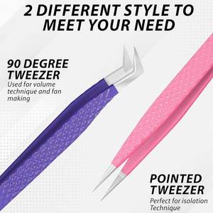 Pince à cils légère en acier inoxydable anti-dérapant pour un placement précis des cils Outil essentiel pour les extensions de cils - Product Image 2