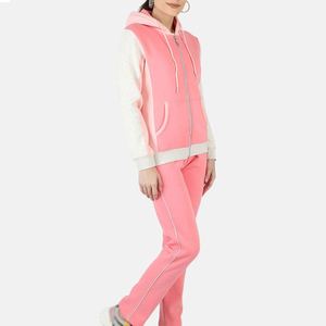 Ensemble de survêtement décontracté pour femmes, automne, fermeture éclair, uni, respirant, 2 pièces, vêtements d'entraînement, coupe régulière, avec logo personnalisé - Product Image 5