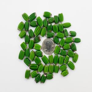 ลูกปัดแก้วทรงรีสีเขียวโบราณสำหรับทำการค้าชนเผ่าลูกปัดคริสตัลทรงรีลูกปัดหลวมสำหรับทำเครื่องประดับงานหัตถกรรมลูกปัด - Product Image 3