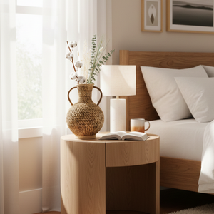 Jarrón de Ratán Ecológico, Ligero, Elegante y Minimalista, Tejido a Mano, de Cerámica y Bambú para Decoración de Suelos, Jarrón de Cerámica y Bambú para Regalo - Product Image 3