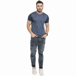Haute qualité tenue décontracté plaine T-Shirt col rond gris couleur 100% Polyester blanc hommes demi manches T-Shirts pour garçons - Product Image 6