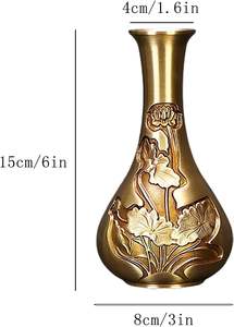 Meilleure vente Vase à fleurs en laiton personnalisé Vase en métal décoratif intérieur et extérieur Conception la plus populaire des exportateurs indiens - Product Image 3