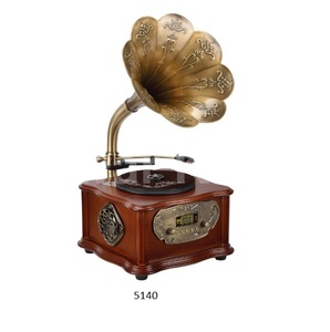 Gramophone en bois phonographe platine vinyle tourne-disque Vintage Bluetooth Audio pour la décoration intérieure - Product Image 1