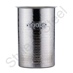 ที่วางเครื่องมือสแตนเลสสูงเครื่องใช้ในครัวที่มีช่องระบายน้ำพร้อมที่จับช้อนส้อม - Product Image 1