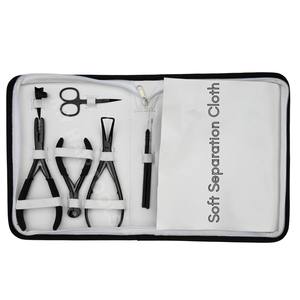 Hair Extension Tools Kit for <b>Tape</b>-In and Microbead Crimping Plier Bond Cutter Loop Threader Hook and Sectioning Clips Ring - Product Image 5