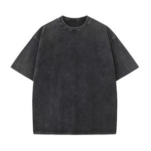 Mode personnalisé lavage à l'acide T-shirt hommes surdimensionné 100% coton été unisexe goutte épaule à manches courtes T-shirt pour hommes - Product Image 1