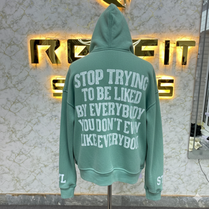 Sudadera con capucha azul para hombre con letras de diamantes de imitación y estampado brillante, estilo streetwear, corte regular, para otoño - Product Image 5