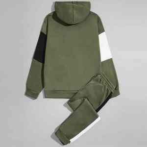 Abordable Meilleure Vente 2025 Survêtement à Capuche pour Hommes Nouveau Style Regular Fit Casual Winter Color Block Men Sweat Suit Sets - Product Image 4