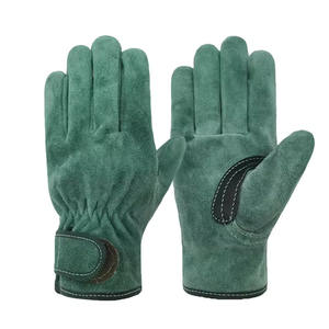 Gants de travail en cuir de vache en cuir fendu Gréeur canadien industriel en cuir Gants de travail robustes et durables pour la protection des mains - Product Image 1