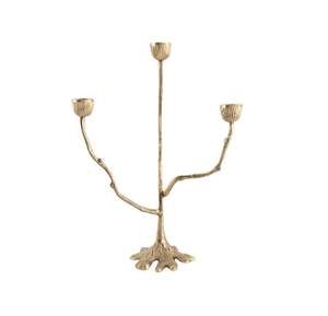 Portavelas de metal con acabado de latón con diseño atemporal y base ancha creada para uso espiritual o ceremonial - Product Image 3