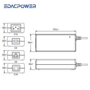 130W GaN Medical Desktop <b>Power</b> <b>Adapter</b> IEC60601 2xMOPP 19V 20V 24V for Medical Equipment EM1107XM - Product Image 3