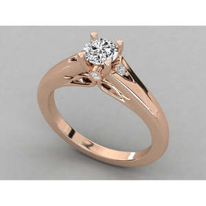 14K Gold Solitaire Ring for Ladies with Lab Grown Diamond - Product Image 4