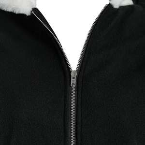 <b>Women's</b> Breathable <b>Long</b> Autumn Winter Cute Color Block Cat Ears Zipper Thick Fleece Hooded <b>Sweatshirt</b> with Pockets Customizable - Product Image 4