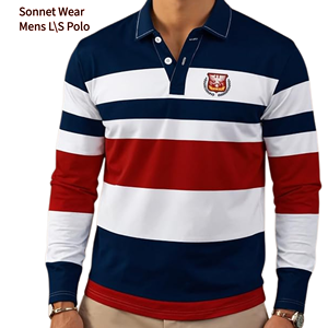 T-shirts polo pour hommes-Haut d'hiver à manches longues d'exportation pour hommes - Product Image 4