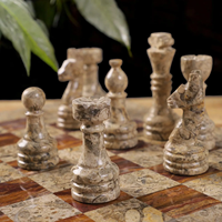 Boîte de rangement en marbre pour jeu d'échecs |   Échiquier en pierre noire et blanche fait main |   Stratégie classique pour adultes et enfants |   Animaux Angéliques