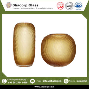 Dernière collection du meilleur vase en verre à structure bicolore coupé à la main du fournisseur en gros - Product Image 2