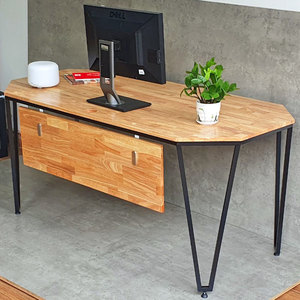 Bureau de direction en chêne en forme de L, style industriel contemporain de luxe BGD68073 - Product Image 6