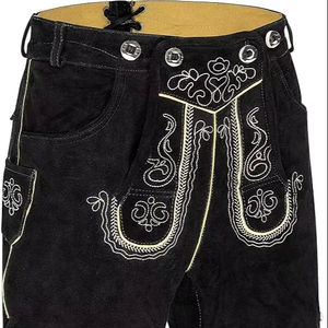 Vêtements bavarois Lederhose personnalisés pour hommes Trachten Lederhose en cuir véritable de haute qualité avec logo personnalisé - Product Image 1