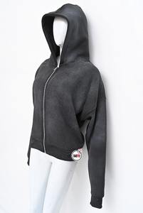 Custom High Quality Streetwear Boxy Fit <b>Hoodie</b> Cotton Fleece Blank Zip up Vintage Wash Hodies for Woman <b>Knitted</b> - Product Image 2