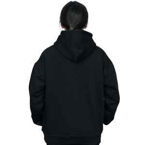 Zero Tariff RTS Womens Essential Black Tech Fleece Blank Pullover Hoodie Premium Cotton Blend Cozy Sudadera personalizable - Product Image 4