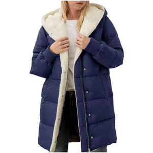 Vêtement d'hiver chaud en duvet, fabricant de vêtements en gros, veste longue à capuche personnalisée pour femmes - Product Image 3