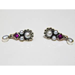 Pendientes colgantes de plata de ley 925 hechos a mano, diseño de pera de rubí Natural, pendientes de gota de piedra natal de febrero, accesorio de moda - Product Image 2