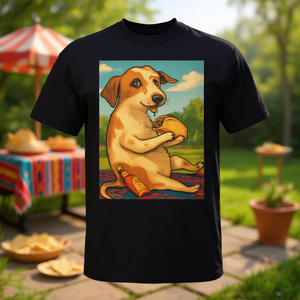 T-shirt Vintage con Cane e Taco - Design Originale e Chic per Cani Amanti del Taco - Product Image 3