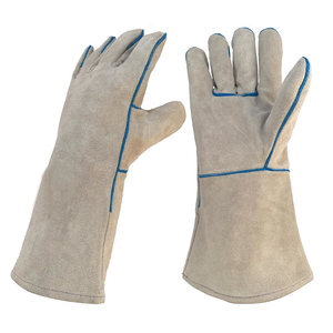 Gants de soudage en cuir pleine fleur personnalisés de qualité personnalisée Gants de soudage en cuir de vachette à doigt complet - Product Image 1