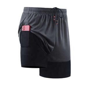 Nouveau short de gym double couche à la mode pour hommes Short de course d'entraînement 2 en 1 de haute qualité et écologique pour le sport et la natation - Product Image 2
