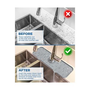 Accessoires pour robinet de cuisine : Tapis en silicone étanche pour éviter les éclaboussures et attrape-gouttes pour évier - Product Image 3