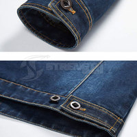 OEM jaket jins pria, Luaran kasual musim gugur, mantel berkancing, jaket Jeans ukuran besar untuk pria