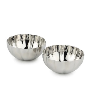 Bol en acier inoxydable finition argentée, moderne, luxueux et écologique, pour la maison, les hôtels, les restaurants, utilisation décorative sur table en cuisine - Product Image 1