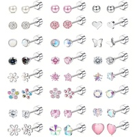 Boucles d'oreilles à visser en acier inoxydable non ternissant, alliage de zinc, petites boucles d'oreilles, piercing d'oreille, hélix, tragus, cartilage, dos plat, chrétien