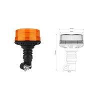 Luz de Señalización LED ECE R10 R65, Impermeable, Flexible, con Montaje en Tubo, Luz Estroboscópica Ámbar para Tractor