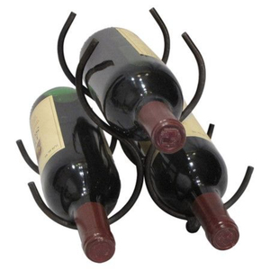 Nuevo Estilo Vintage, Botellero de Hierro Forjado con Acabado Negro, Organizador de Mesa para el Hogar, Comedor, Bar, Botellas de Vino y Bebidas - Product Image 3