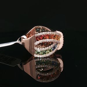 แหวนค็อกเทลประดับเพชรหลากสีที่สวยงาม-วงแหวนอินเดีย-R03303 - Product Image 4