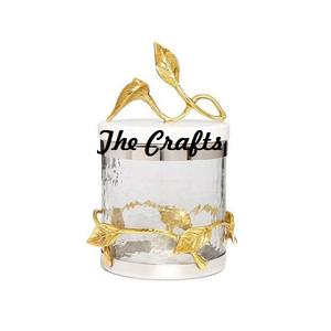 Glass And Metal Dates Canister <b>With</b> Marble <b>Lid</b> Customized Shape And Size <b>Storage</b> <b>Box</b> For Home Kitchen Use - Product Image 1