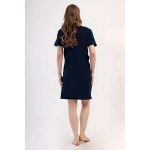 KADIN P.SUPREM FERMUARLI KISA KOL ETEGI OVAL HAMILE TUNIK - สีน้ำเงินเข้ม - สีน้ำเงินเข้ม - Product Image 4