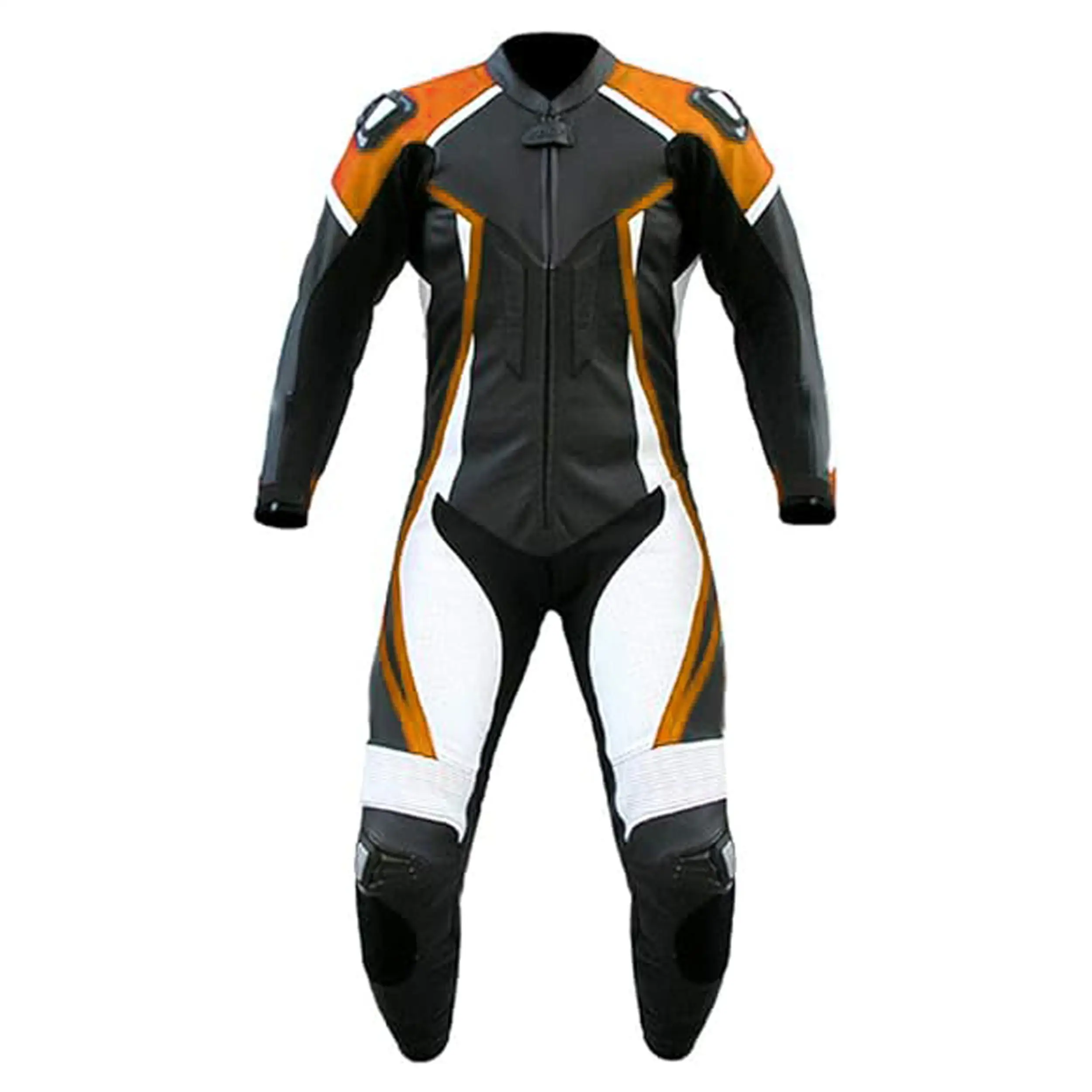 Setelan jaket kulit pria, jaket balap sepeda motor desain dua potong murah dengan perlindungan