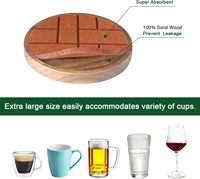 Lot de 5 sous-verres absorbants pour boissons, sous-verres en bois avec tampons en feutre, sous-verres pour protection de table à café, antidérapants