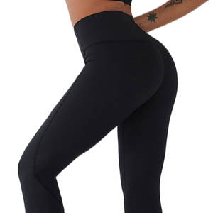 Venta directa de fábrica-Conjunto de entrenamiento de gimnasio de yoga sin costuras transpirable de alta calidad para mujer Cintura elástica Patrón sólido Logotipo frontal - Product Image 5