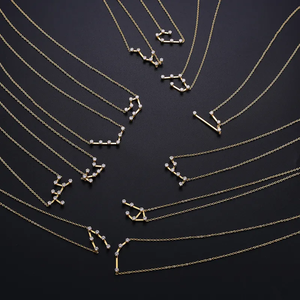 ขายส่งเครื่องประดับสไตล์คลาสสิก304สแตนเลสสร้อยคอจี้เพชรชุบทอง18K - Product Image 1