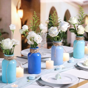 Vasi Vintage <span class=keywords><strong>in</strong></span> Vetro per <span class=keywords><strong>Fiori</strong></span>, Assortiti Blu, Stile Rustico Costiero, Centrotavola, Decorazione <span class=keywords><strong>da</strong></span> Tavolo, Confezione <span class=keywords><strong>da</strong></span> 12 (3 Tonalità di Blu) per Matrimoni e Feste - Product Image 2